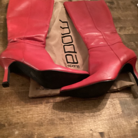 Women’s red leather moda boots size 9m - Picture 3 of 5